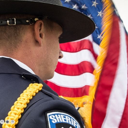 Officer with Flag